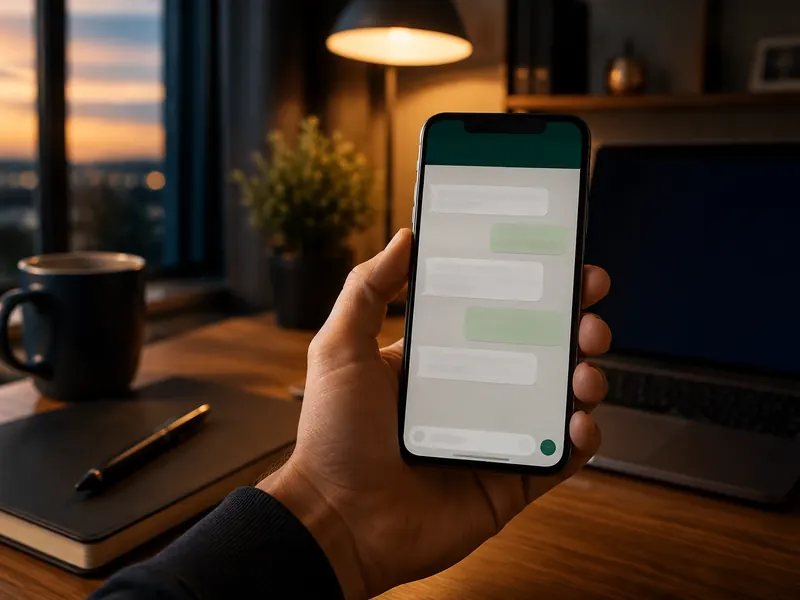 A WhatsApp conversation open on a phone