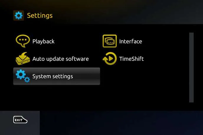 Opening the Portals menu on a MAG box