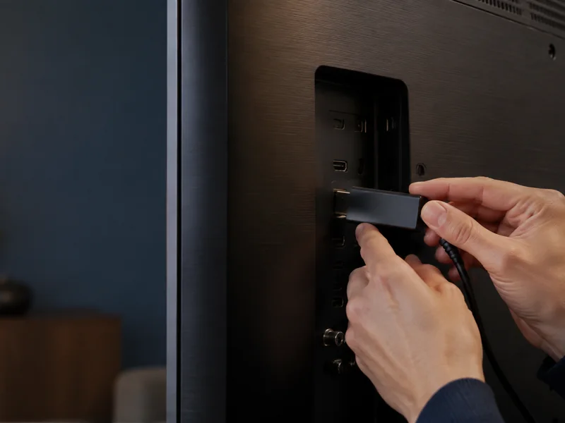 Setting up a streaming device behind a television