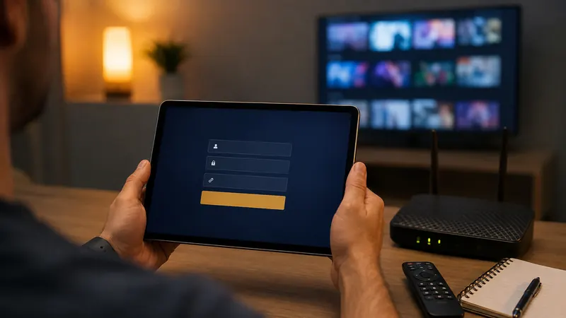 The Xtream Codes login screen in an IPTV player
